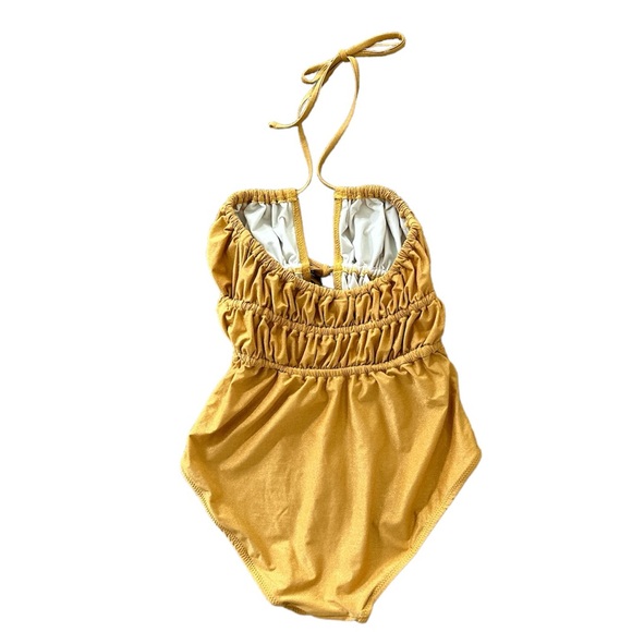 Solid & Striped The Paula One Piece Gold NWOT XS Ruched Swimsuit Swim New no tag - Picture 11 of 14